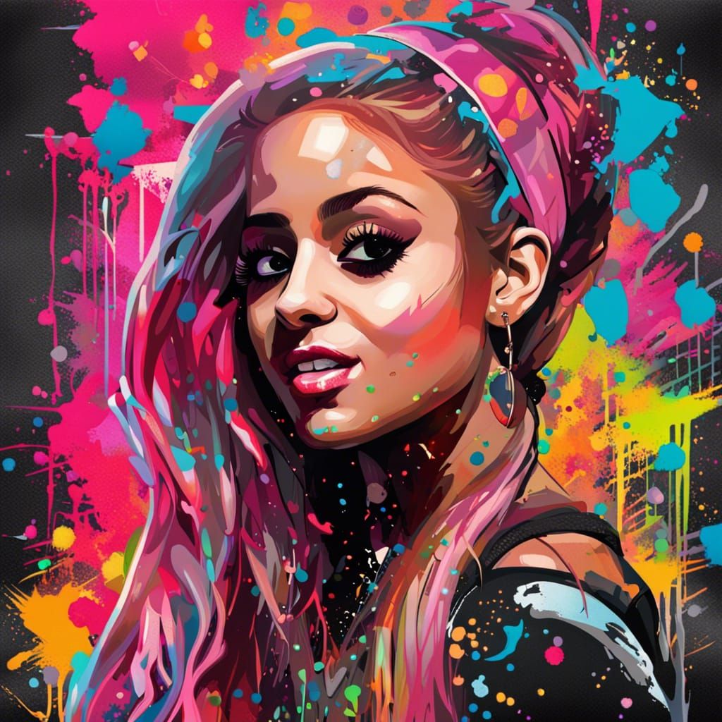 Colorful Party Scene in Graffiti Art Style