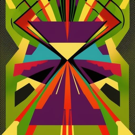 Pop Art Screen Print with Bauhaus Elements