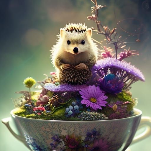 Hedgehog in Teacup: Fantasycore Concept Art