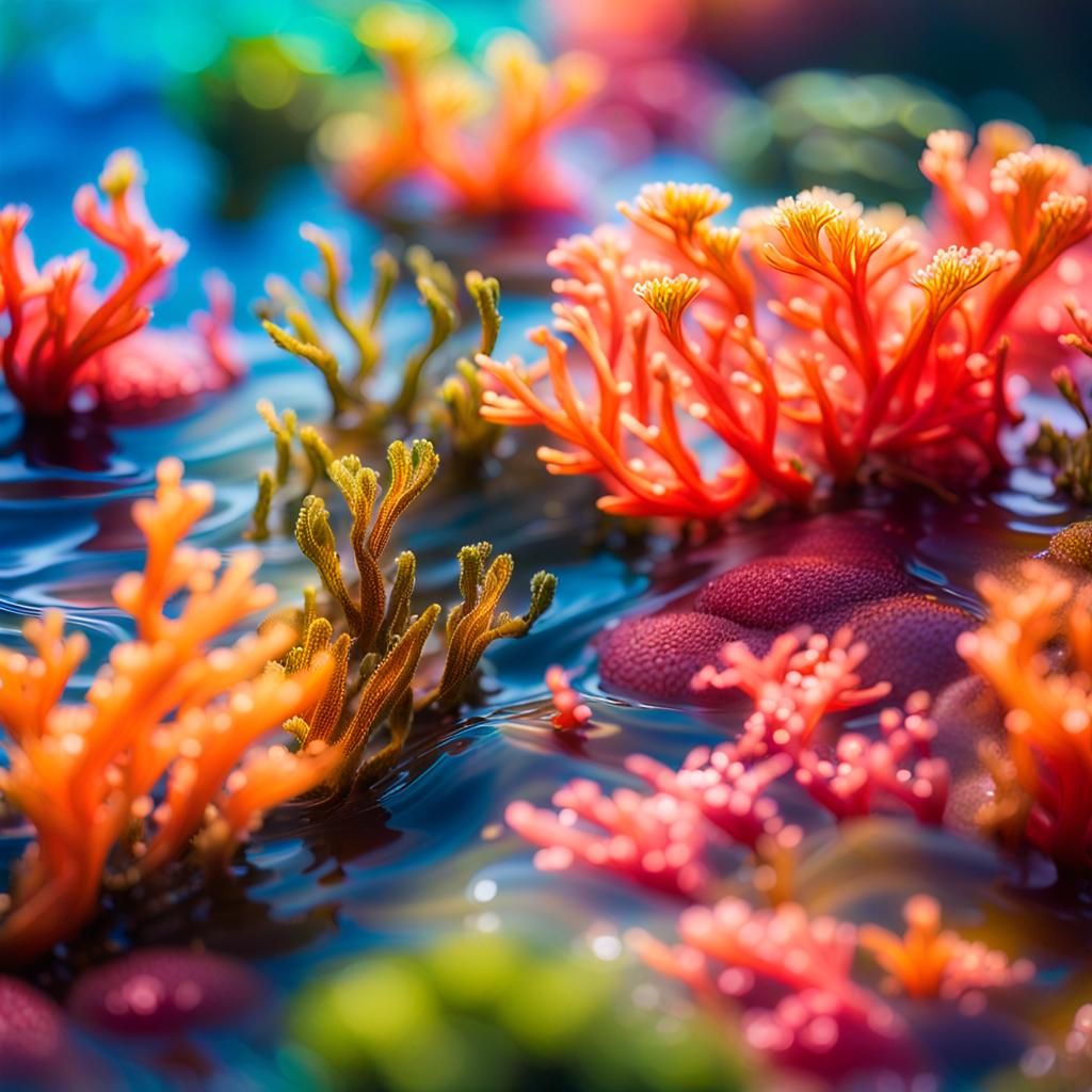 Underwater Macro Photography of Swaying Coral: Impressionist...