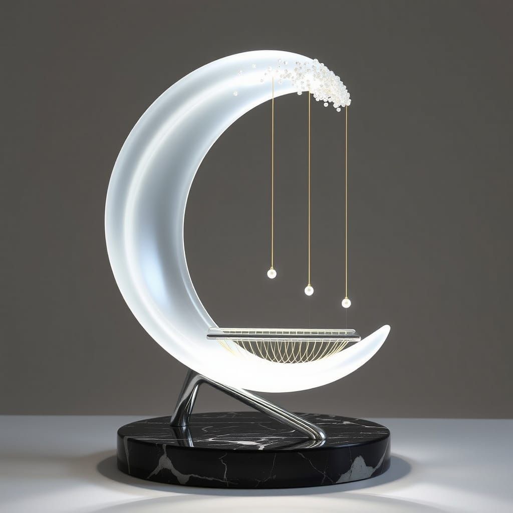 Dreamlike Wave Sculpture in Luminous Acrylic