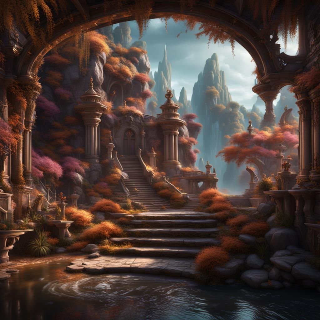 Detailed Matte Painting of a Cat