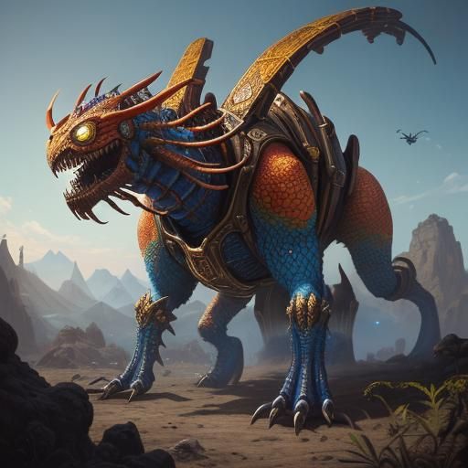 Vibrant Jester Drone in Fantastical Oil Painting Style