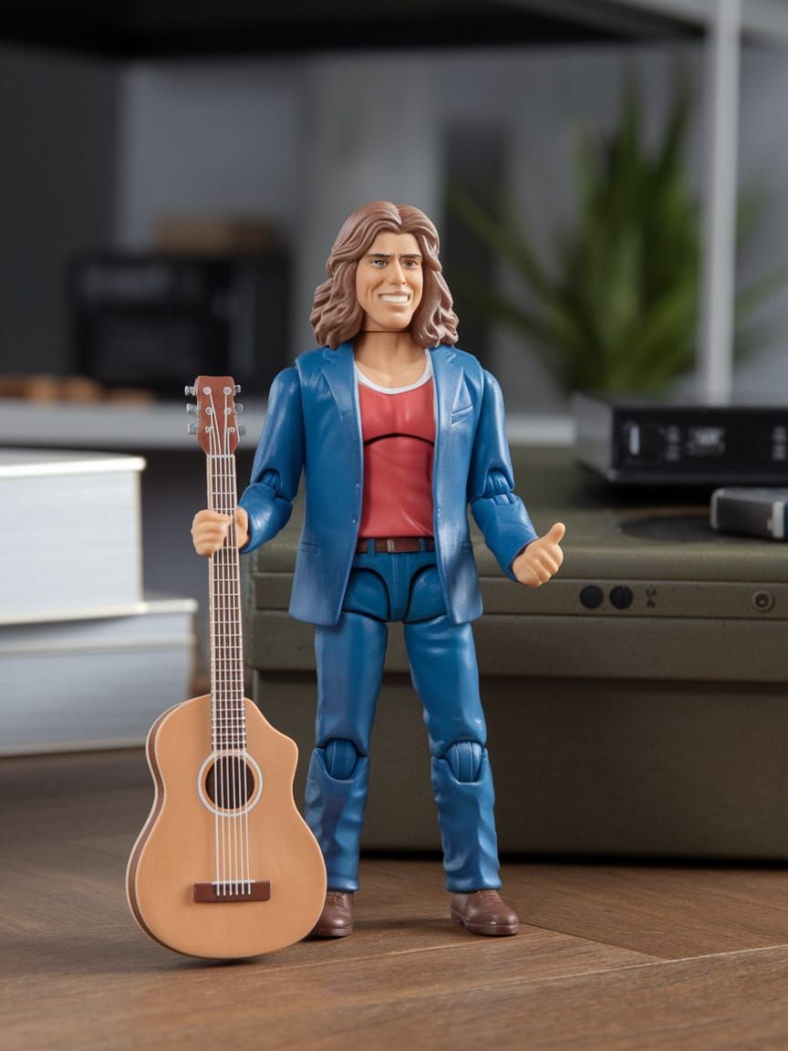 Vintage-Style Action Figure in a Toy Box