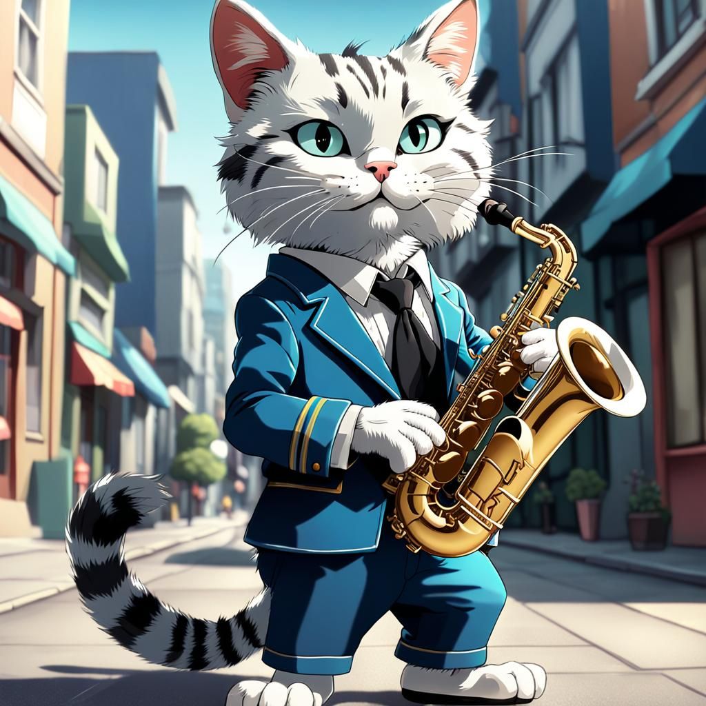 Cat:saxophone