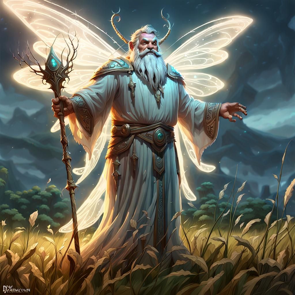 Nature Spirit Dwarf in Dark Fantasy Style