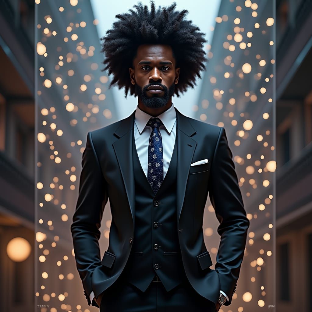 Elegant Portrait of Man in Suit, Digital Art