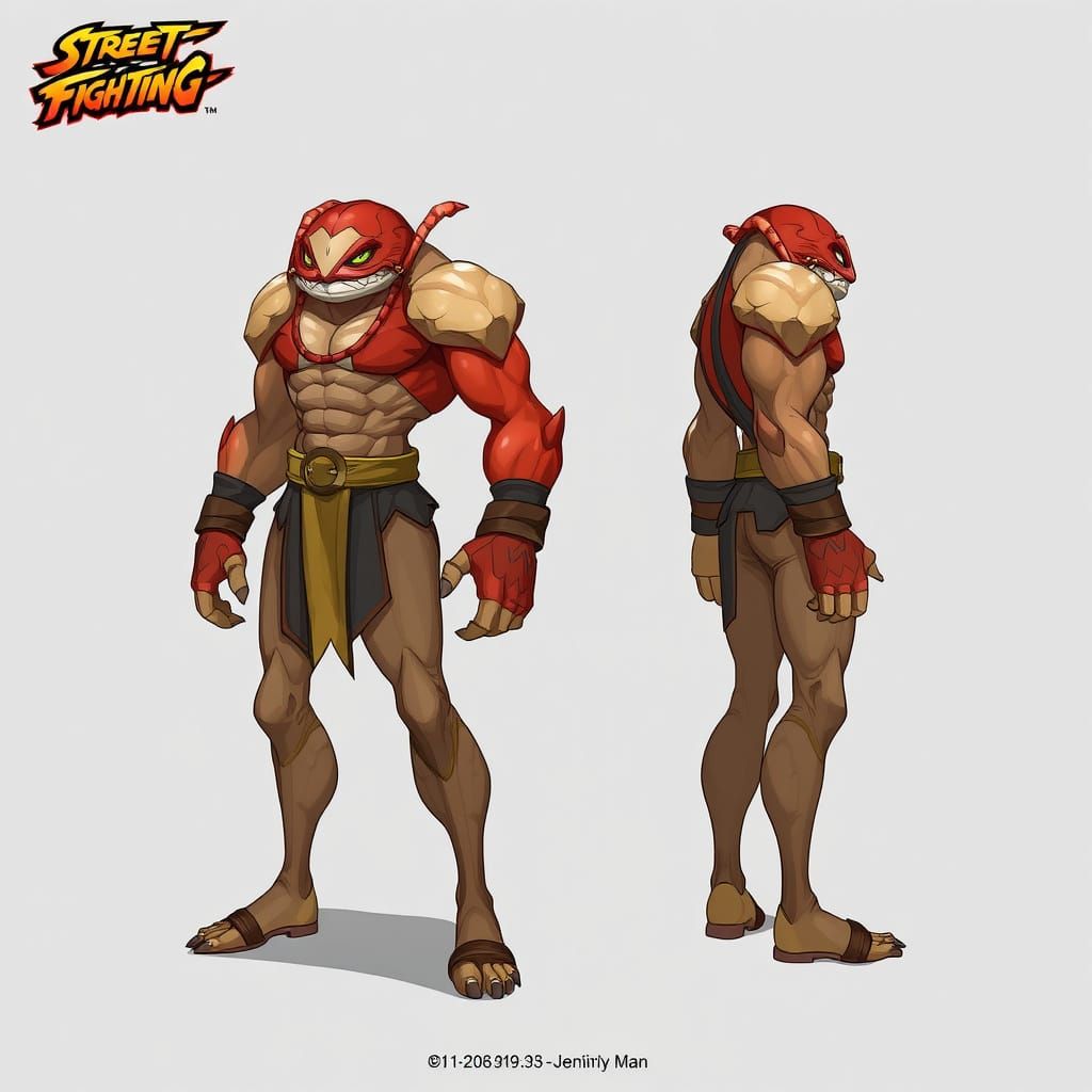 Crab Man Street Fighter Character in Dynamic Pose