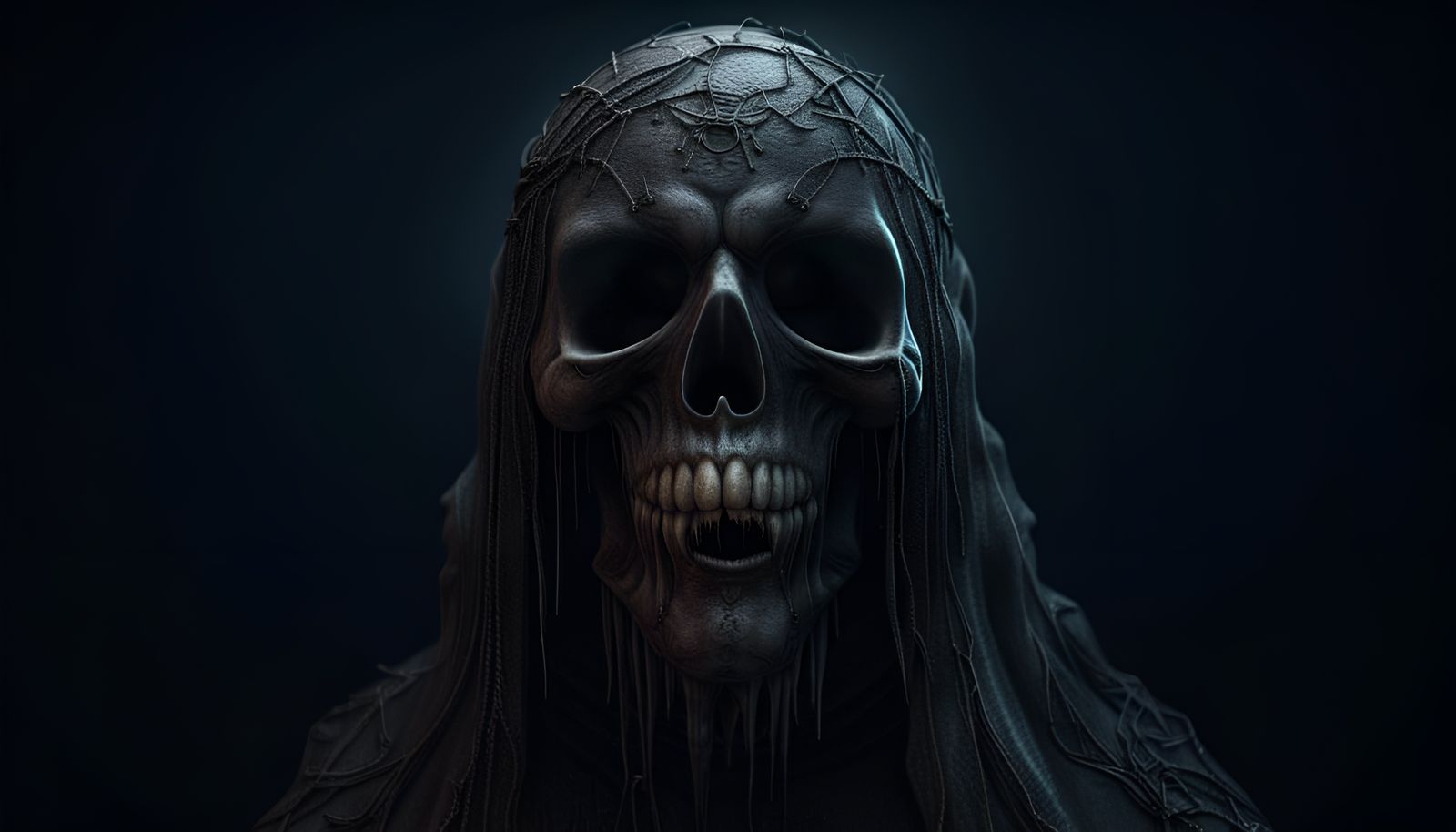 Eerie 3D Ghost Illustration in the Dark