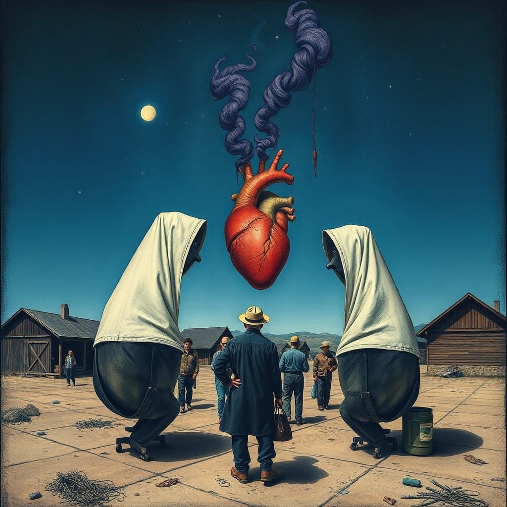 Surreal Photo-Ink Painting in Style of Bruegel