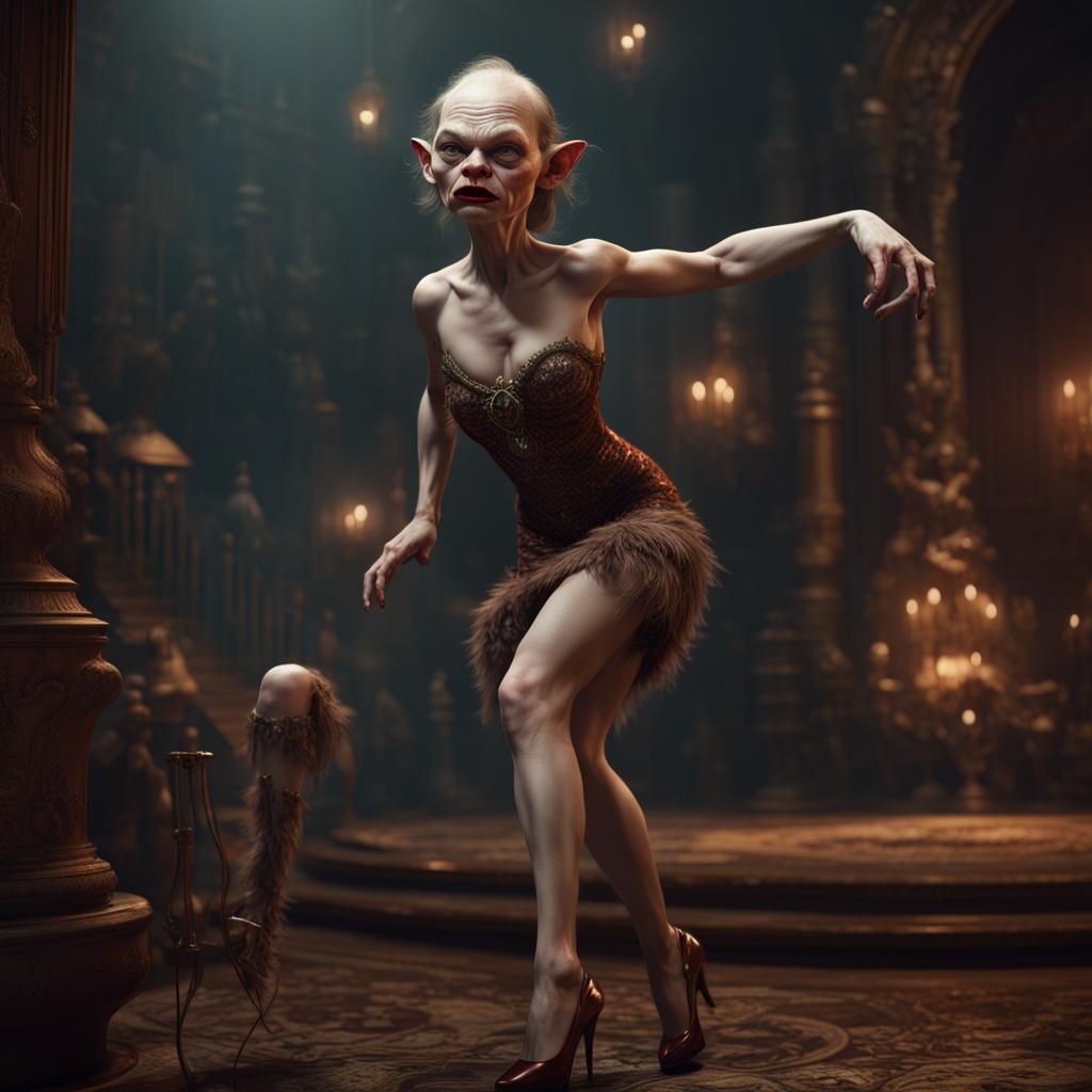 Gollum as 1950s Burlesque Dancer