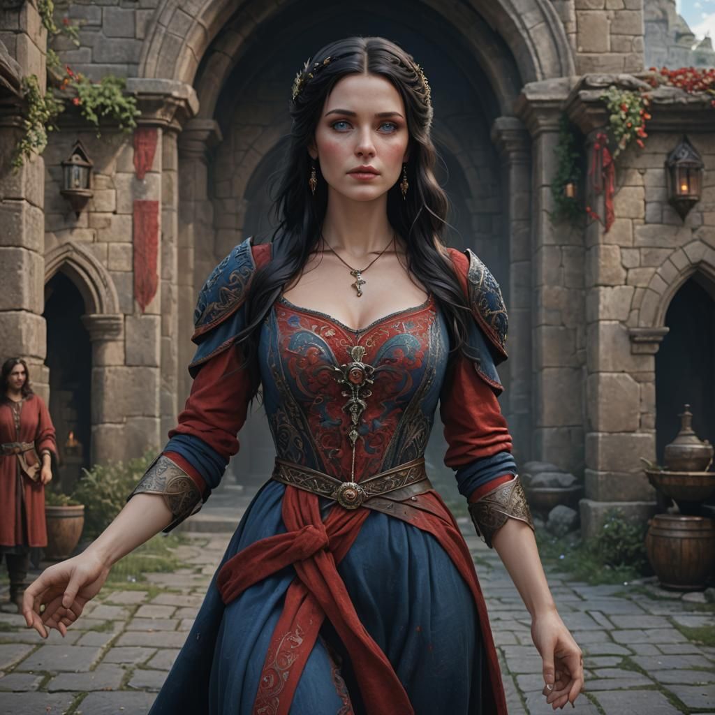 Medieval Woman with Healing Touch: Fantasy Art