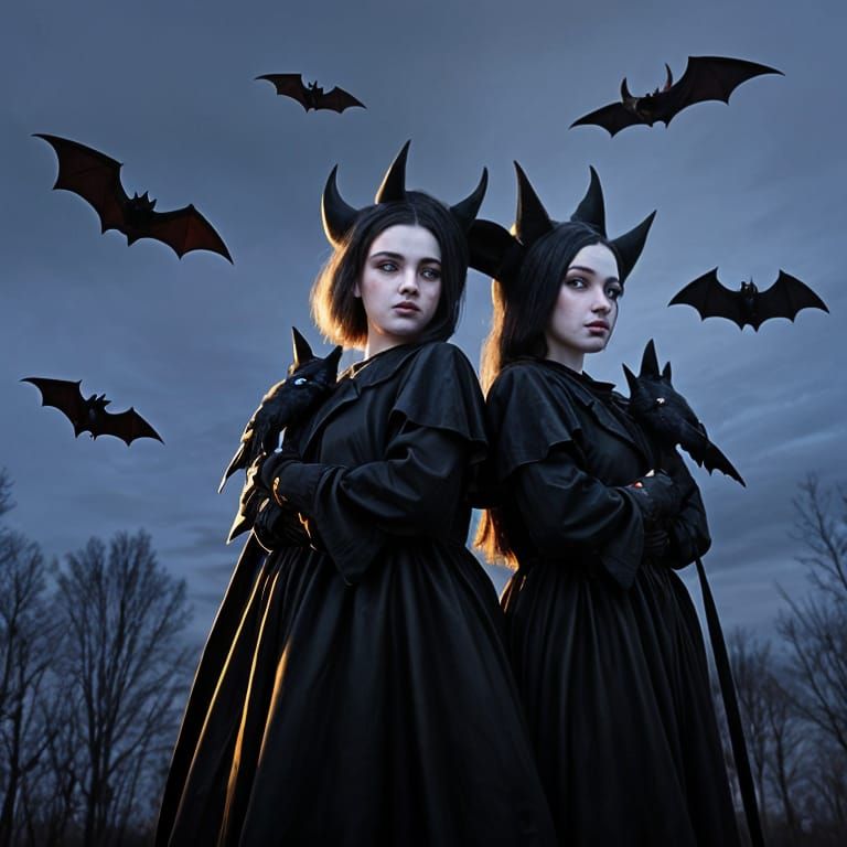 Bats in Bewitching Dusk Silhouette