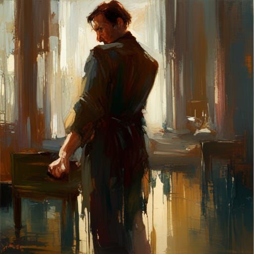 Dramatic Character in Impressionist Digital Painting