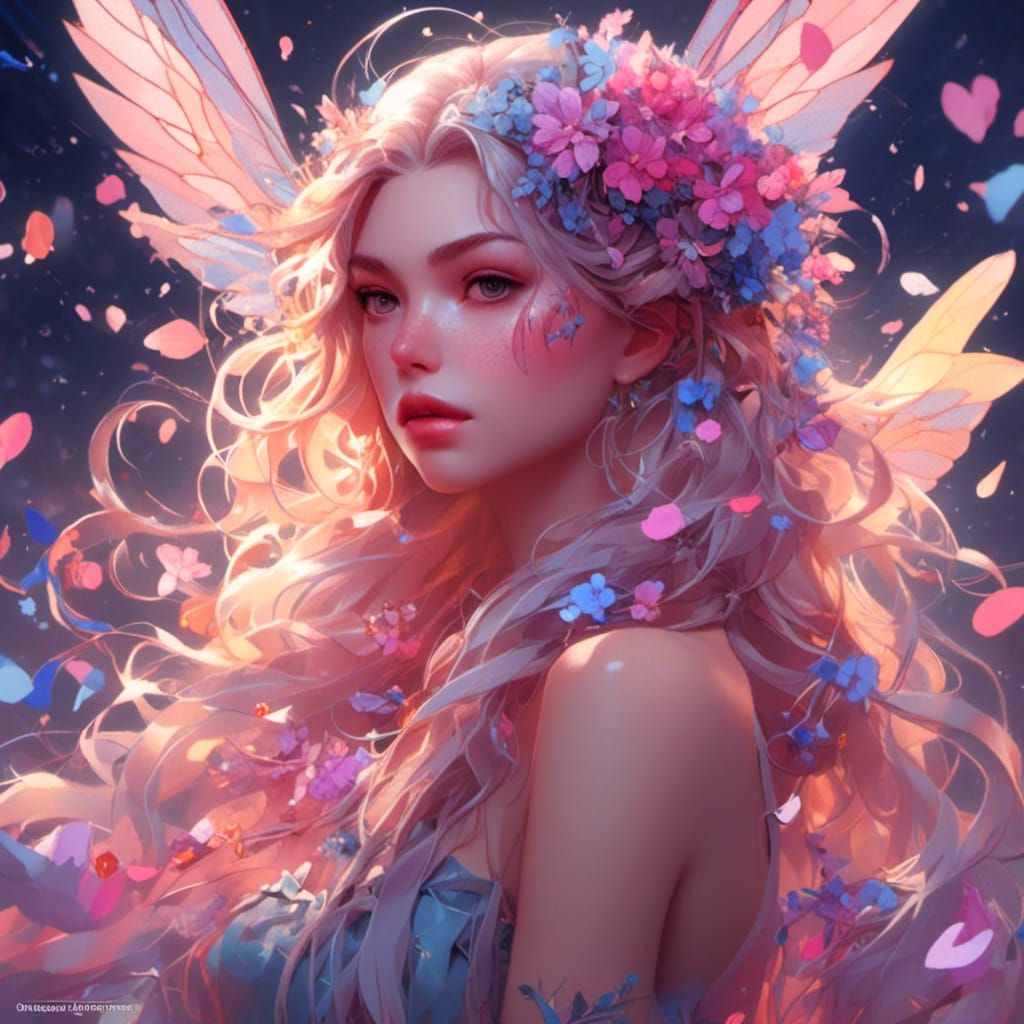 Young Fairy Portrait in Hyperdetailed Style