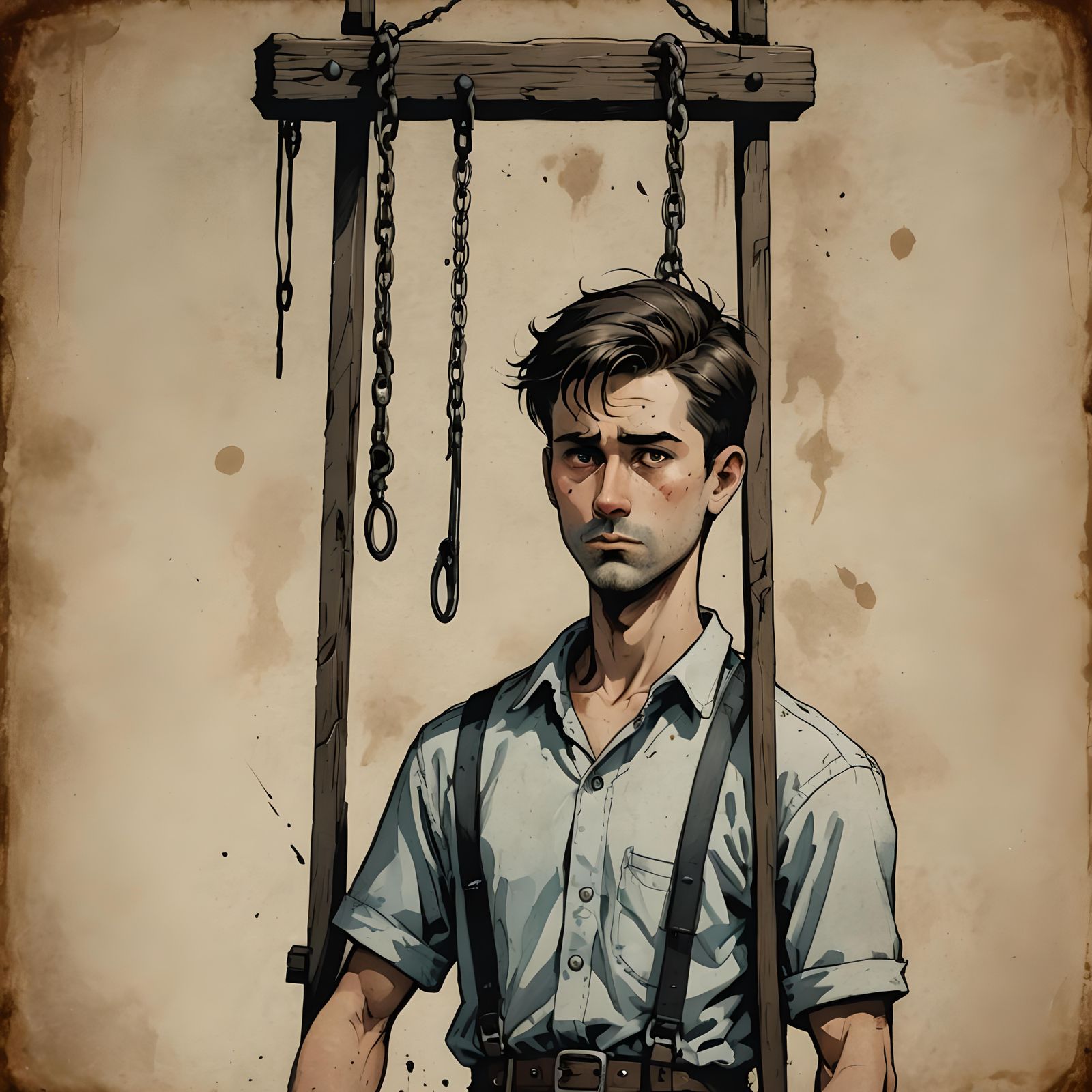 Man Faces Executioner at Gallows