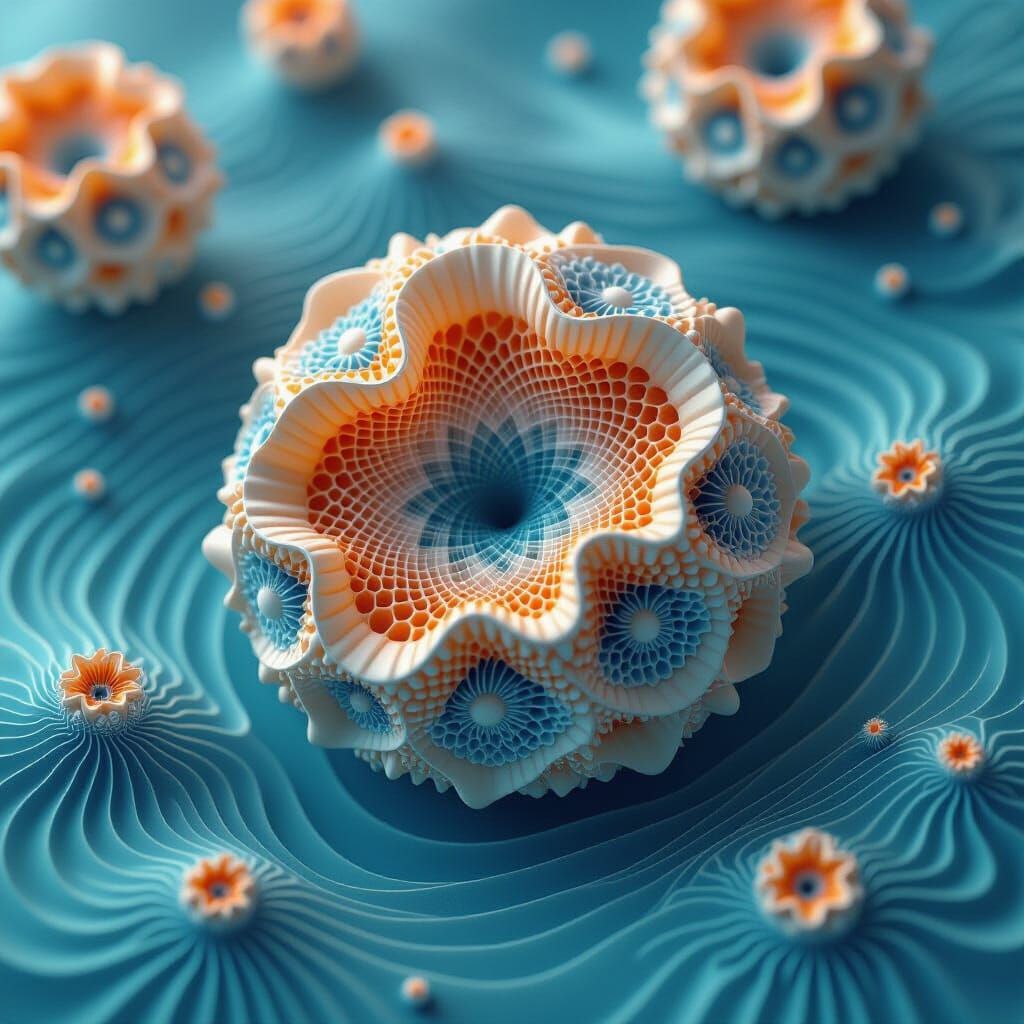 Intricate Boba Drink with Abstract Fractal Patterns