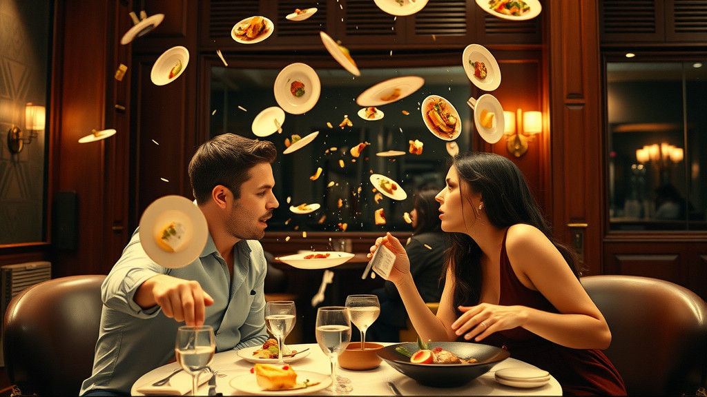 Dramatic Restaurant Argument in Cinematic Style