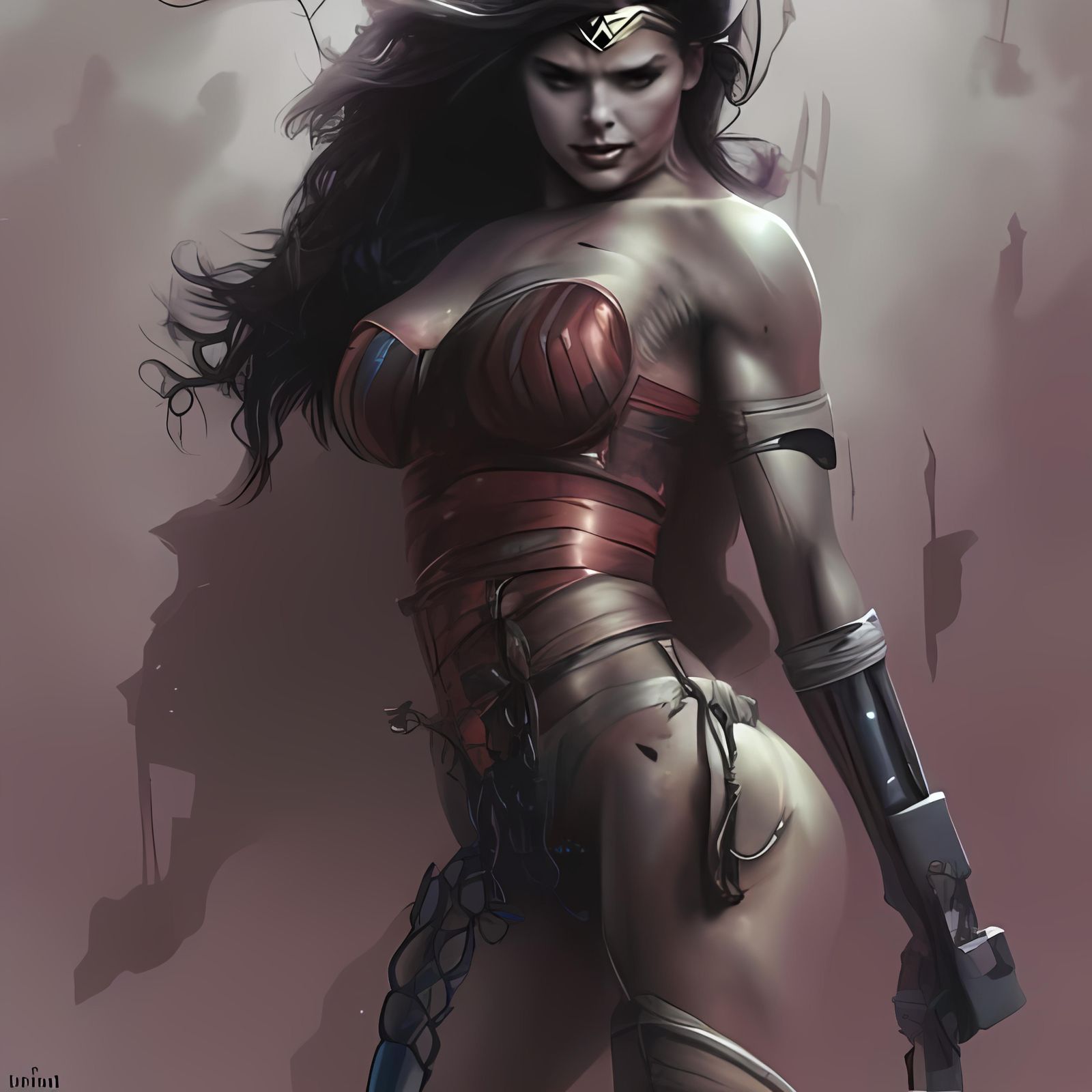 Wonder Woman in Post-Apocalyptic Horror Style