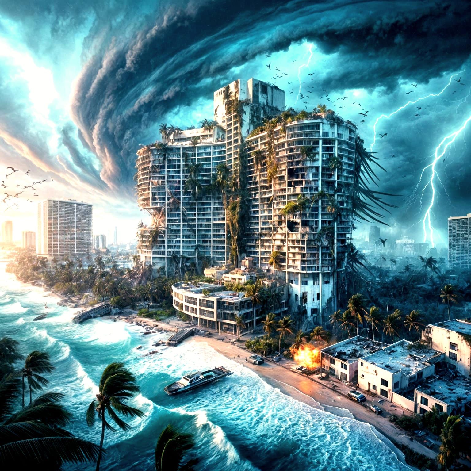 Miami Resort Hotels Destroyed by Apocalyptic Storm and Torna...