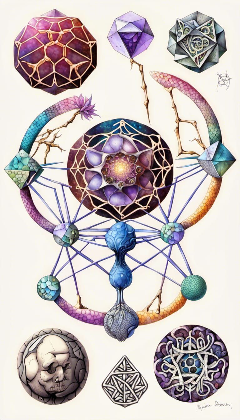 Amethyst Python with Fractal Geometric Elements