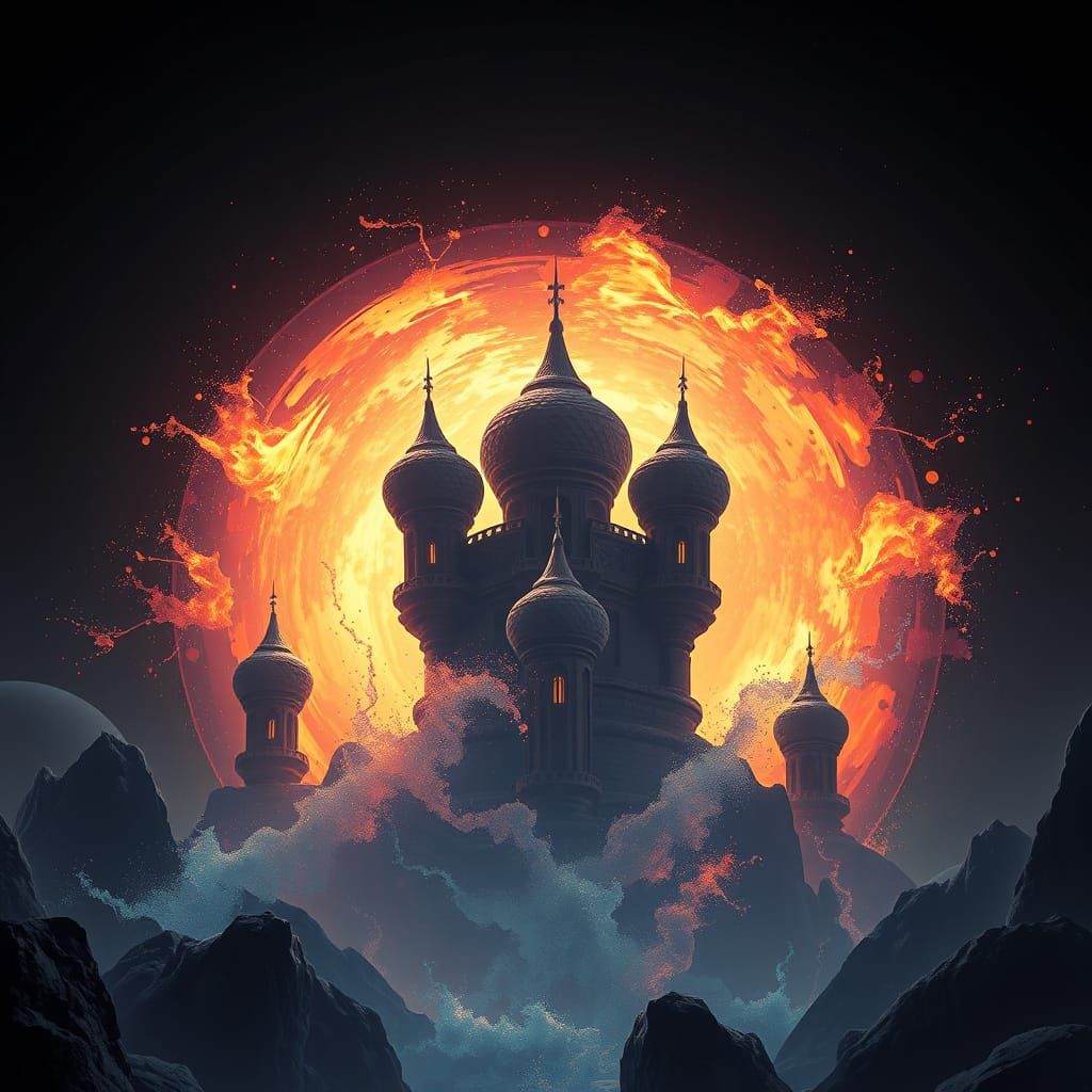 Ethereal Fantasy Realm Unfolds in Midnight Hues