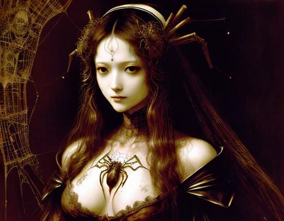 Surreal Spider in Dark Fantasy Style