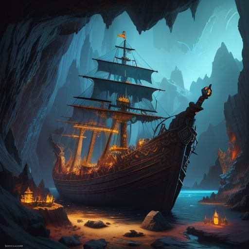 Viking Longship in Cave of Wonders