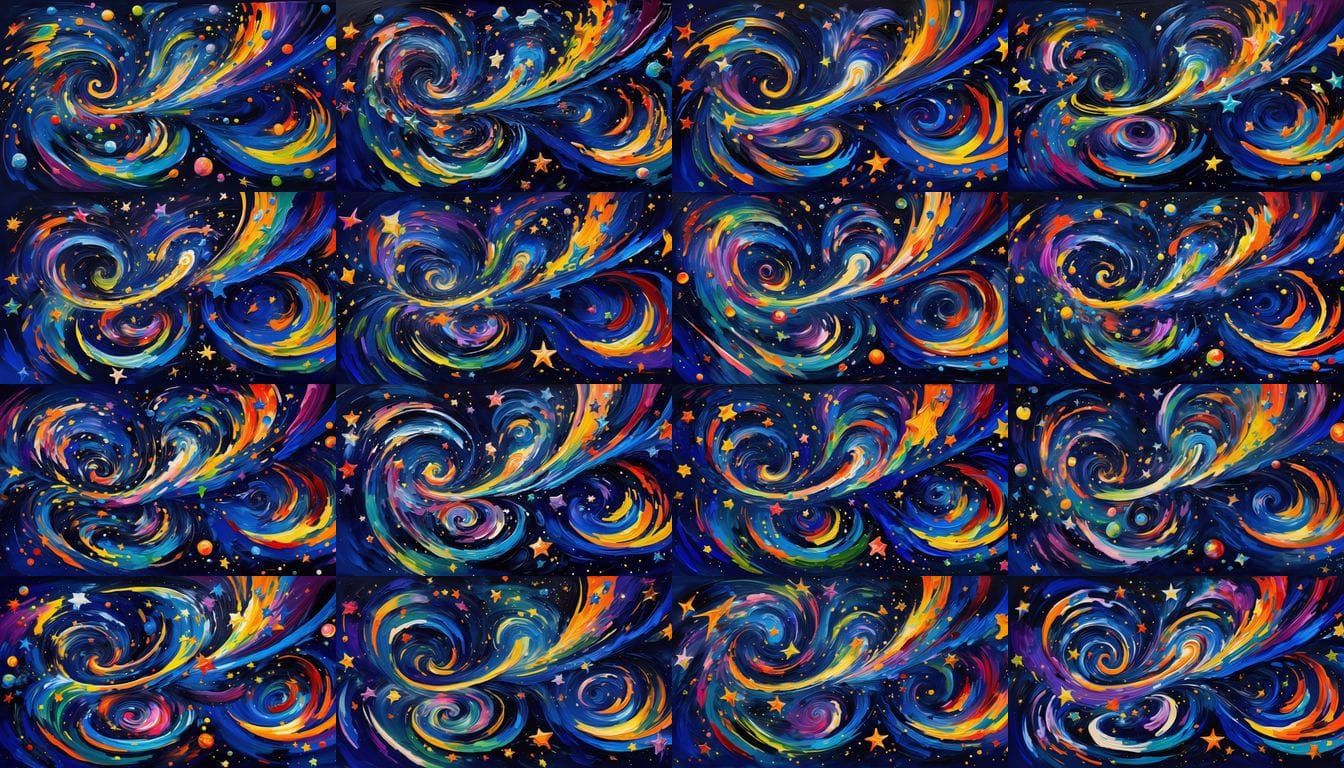 Surreal Cosmos: 3D Maelstroms in Impasto Oil Paint