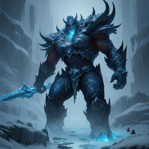 Ethereal Ice Beast Emerges from Frozen Wastes