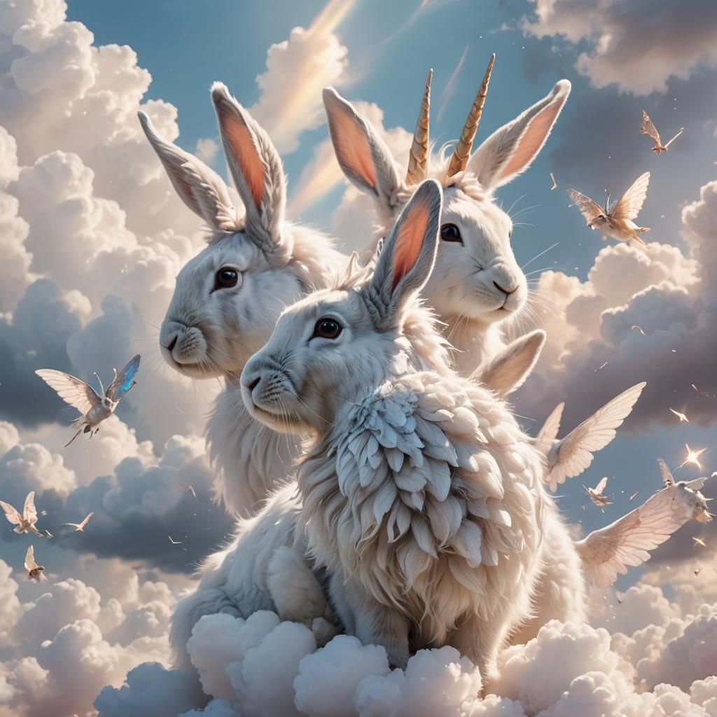 Whimsical Dream Creatures in Ethereal Flight
