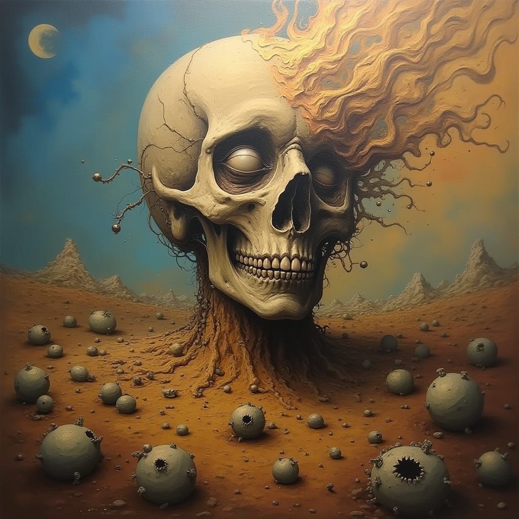 Surreal Dali-Inspired Melting Landscape of Despair