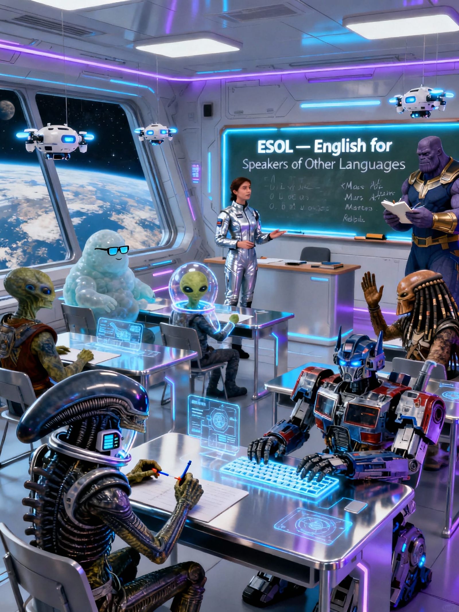 Alien Invaders Learn English in Sci-Fi Classroom