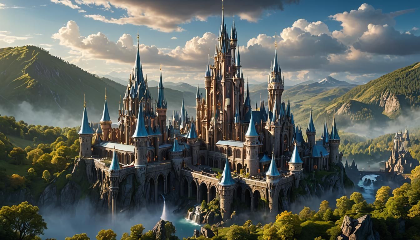 Magical Crystal Spires in a Sweeping Landscape