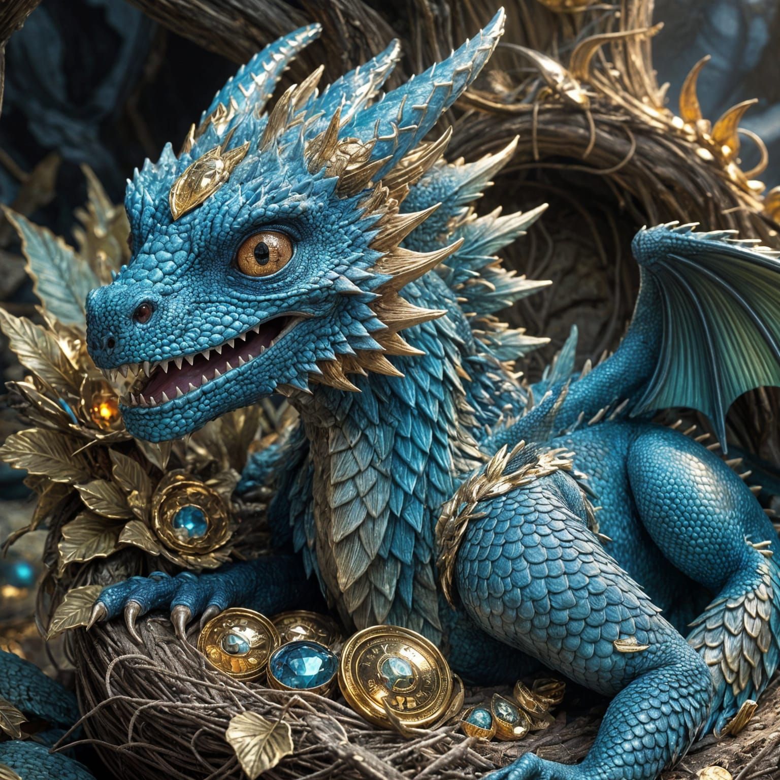 Zoomed out view. Inside of a large cavernous cave laying In ...