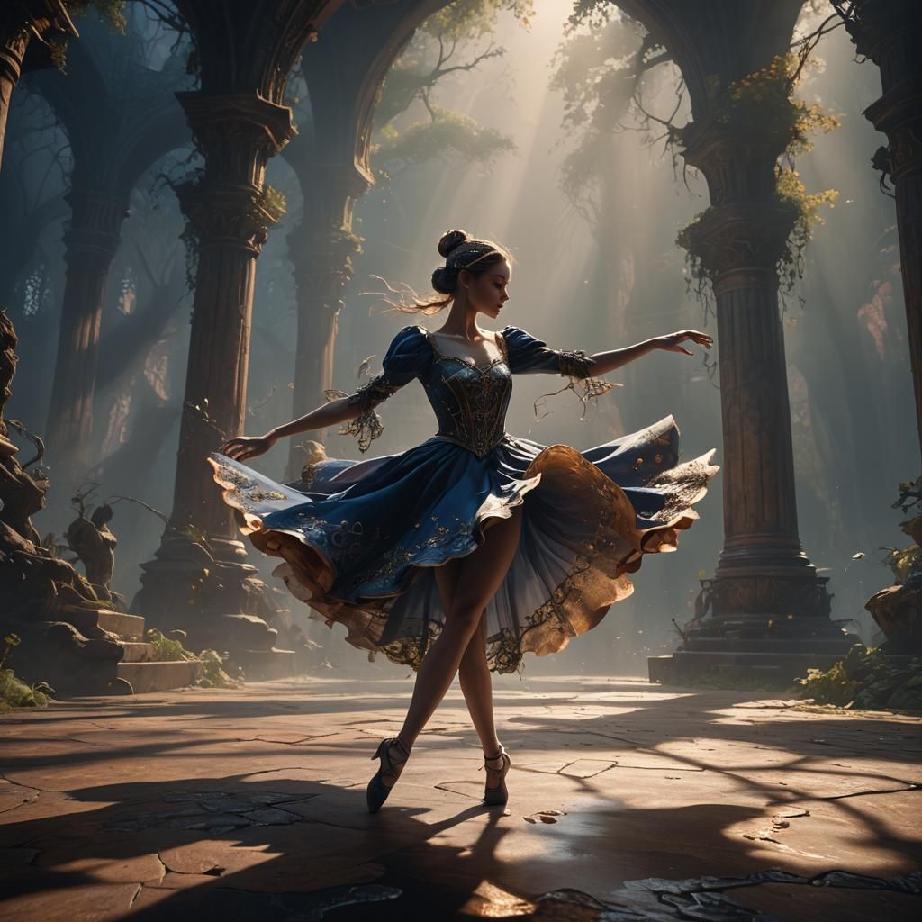Dancing with Shadows: A Fantasy Concept Art