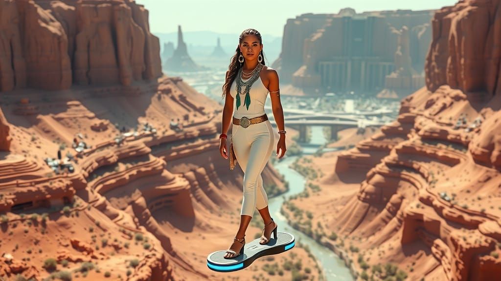 The Navajo Nation, in a futuristic community, deep in a dese...