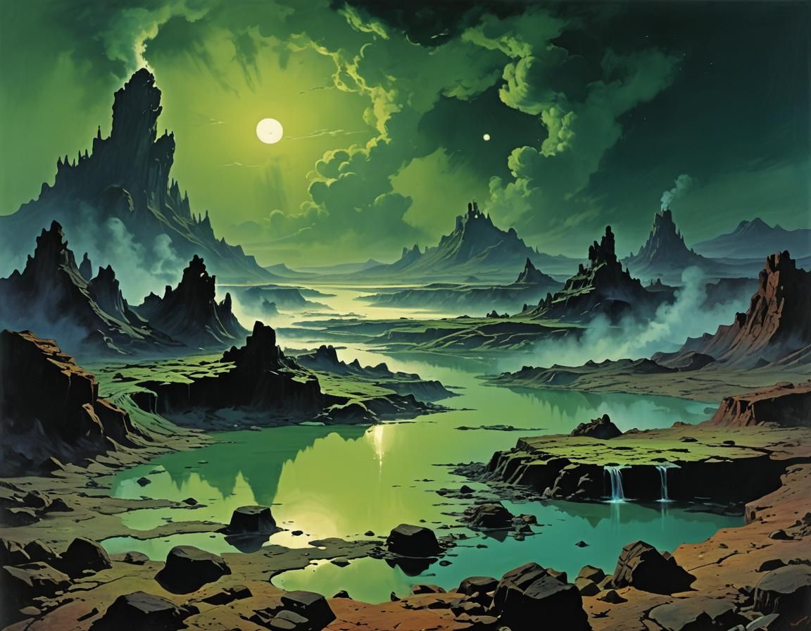 Barren Wasteland Landscape in Fantasy Style