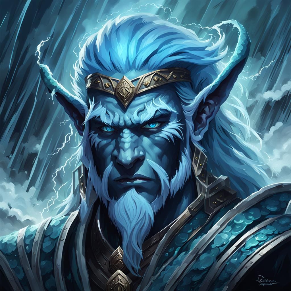 Sea-Elf God of Storms: Epic Portrait