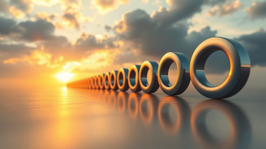 Endless Infinity Symbols Stretching into the Distance