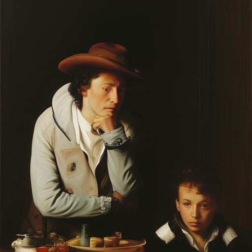 Anime Charcoal Drawing: Mouse Asks Deputy About Salary