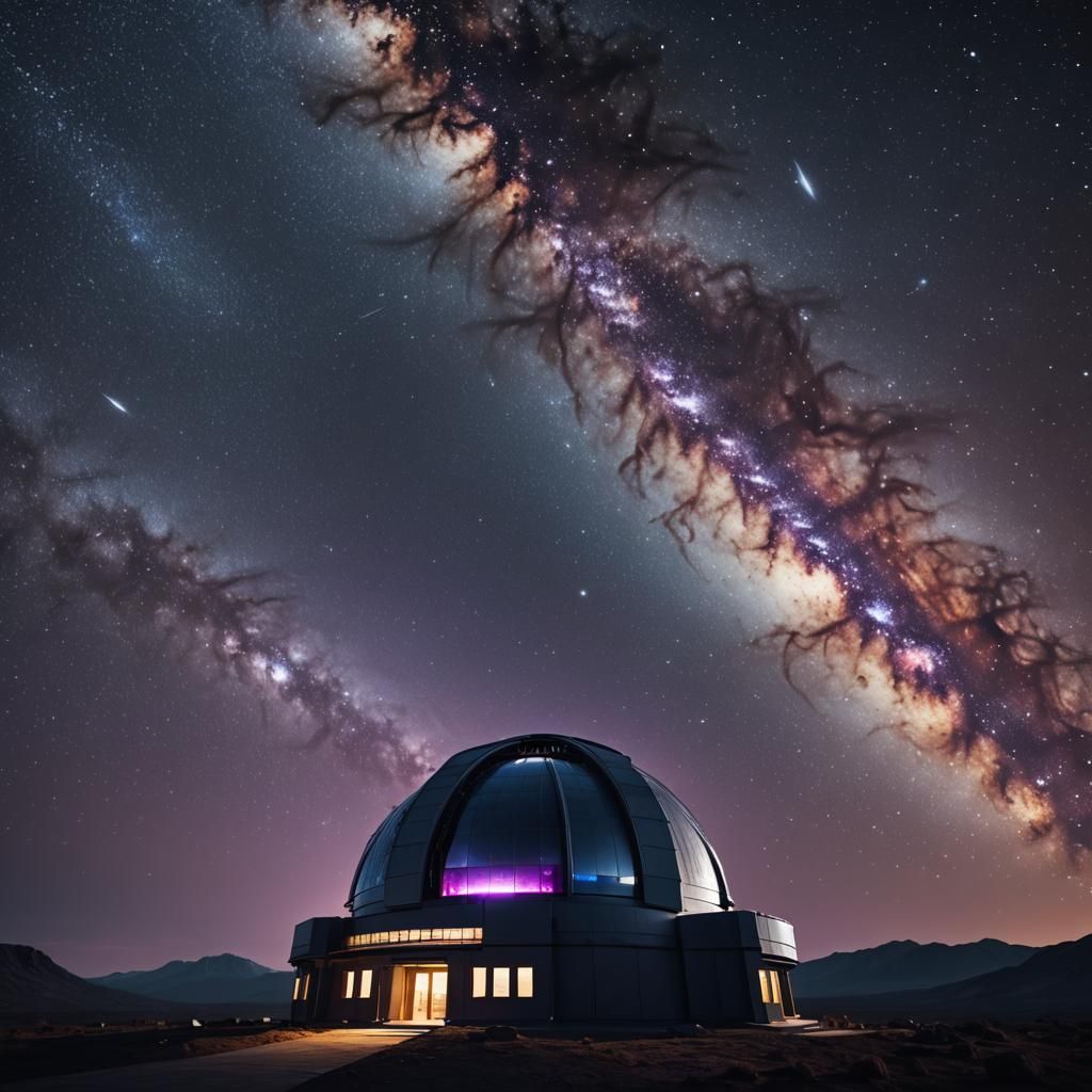 Futuristic Observatory in Deep Space: Cinematic Still
