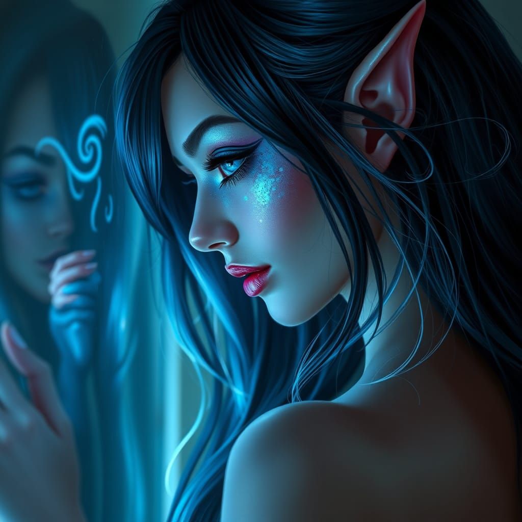 Ethereal Tiefling Lady with Ethereal Glow