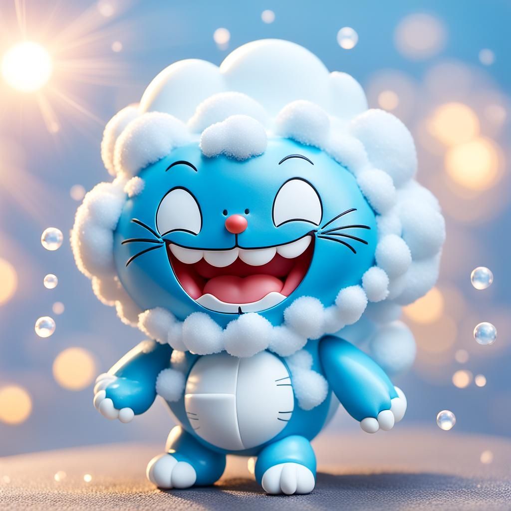 Cute Monster Cloud Art Toy in 3D, Ghibli Style