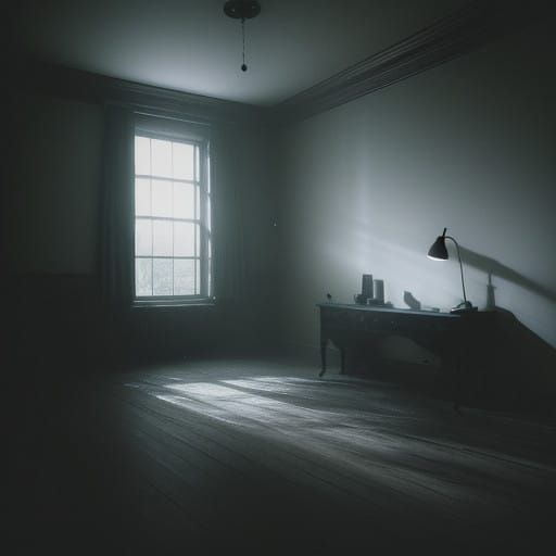 Dramatic Shadows Stretch Across a Darkened Room