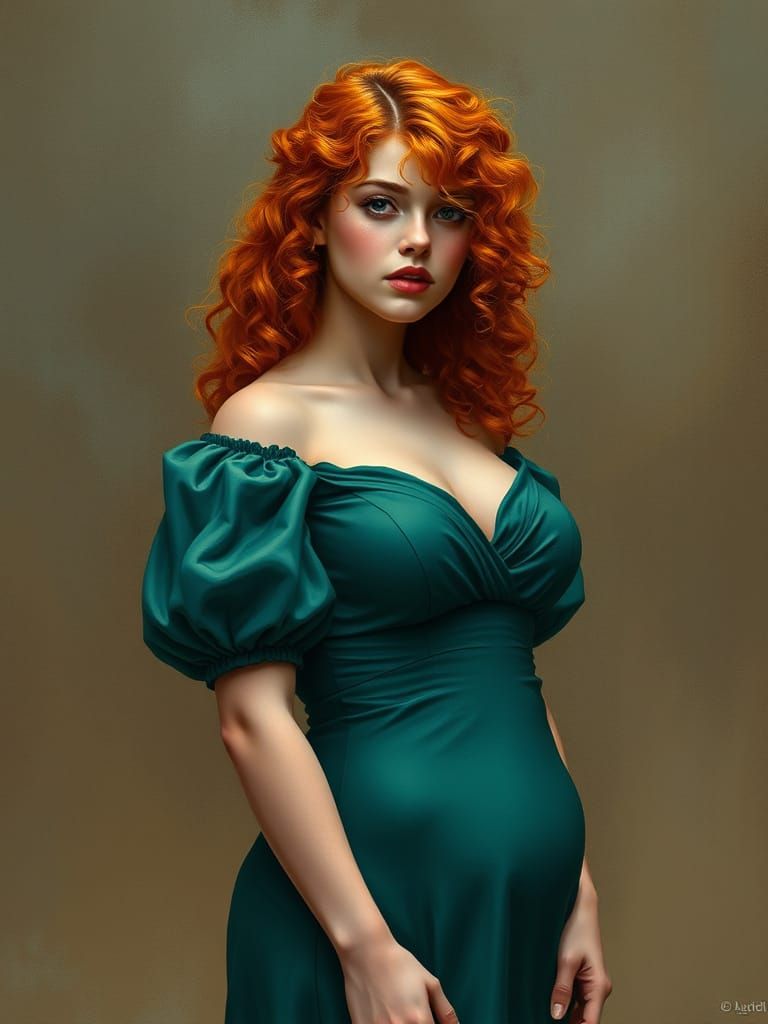 Photorealistic Portrait of a Redhead Irish Maiden
