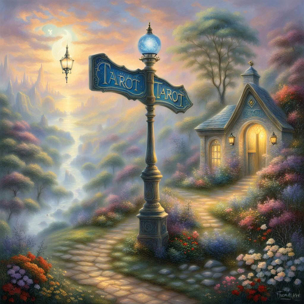 Ethereal Tarot Signpost in Fantasy Style
