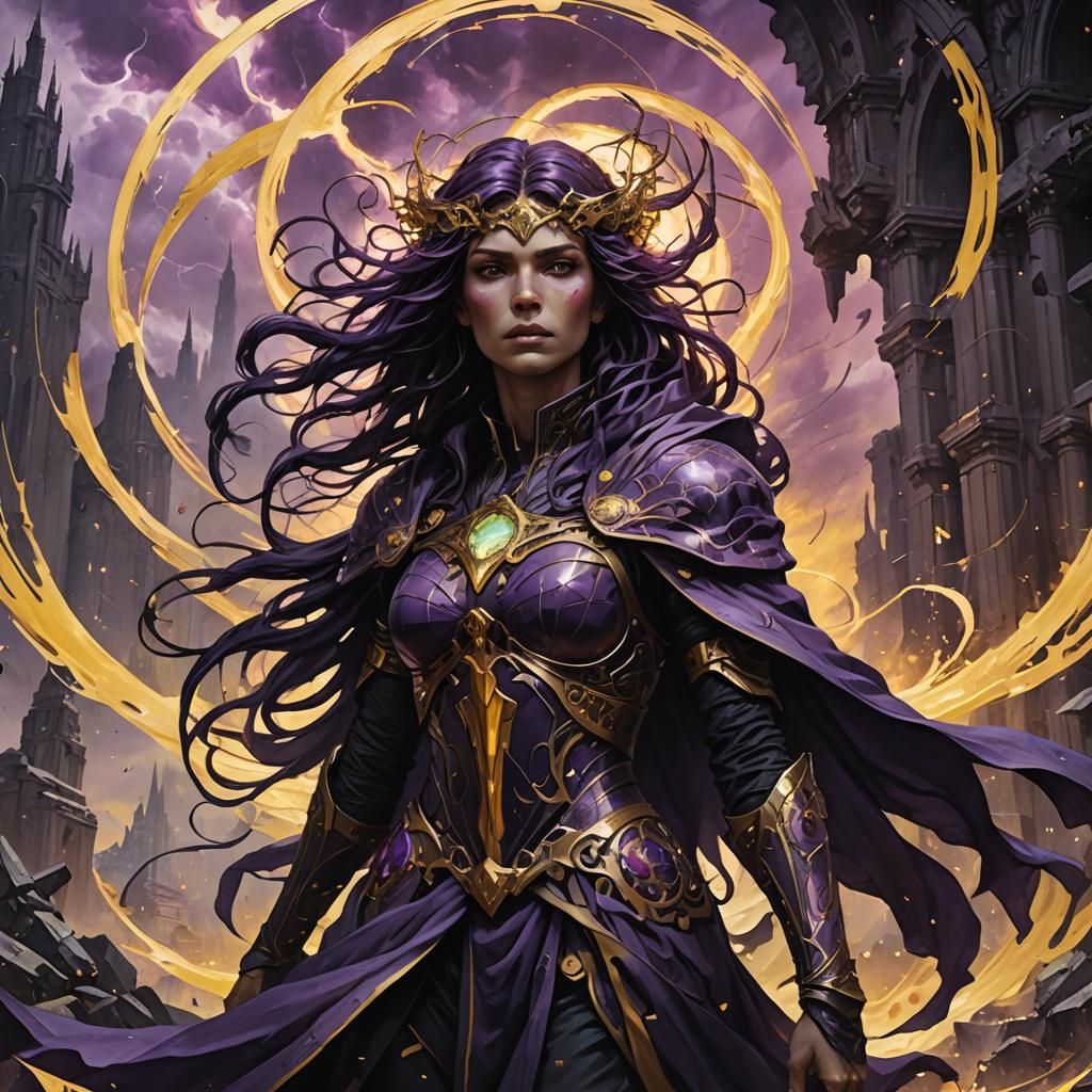 Dark Fantasy Harbinger Amidst Shattered Ruins