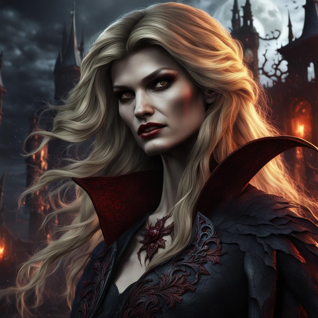 Female Vampire Detailed Matte Painting