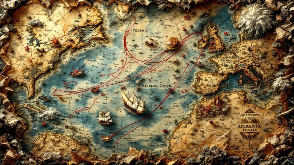 Ancient 3D Cartography of the Atlantic Shipping Lanes